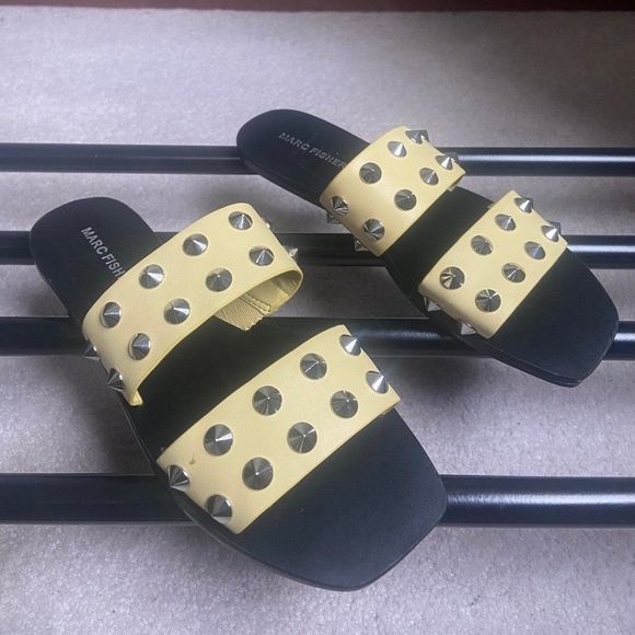 MARC FISHER Women Bolive Studded Slide Sandals - NEW NWOB - Picture 7 of 8